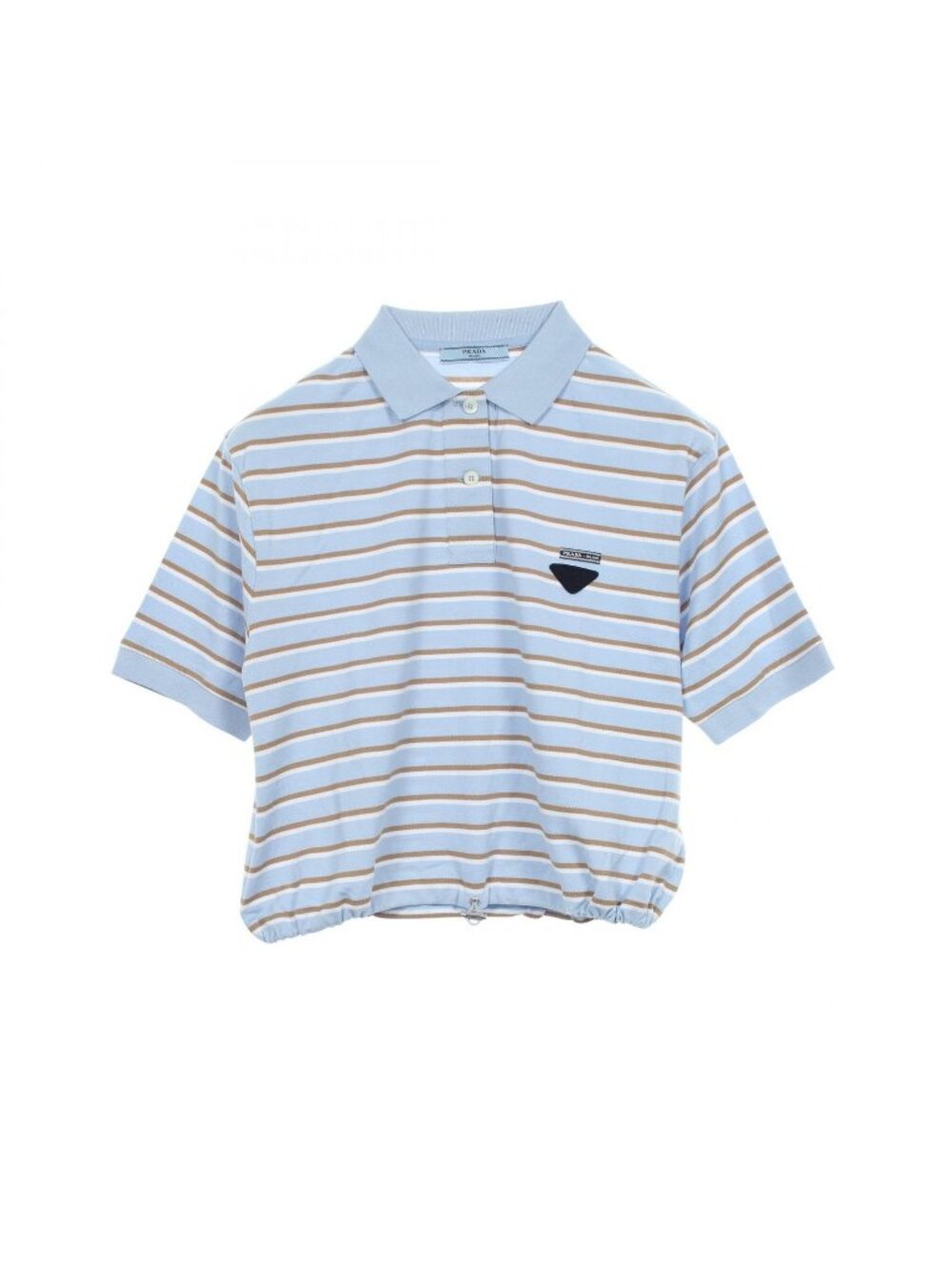 Prada Polo Shirt Cropped Border Short Sleeve Cotton